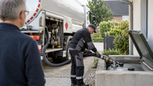Heizöllieferung planen: Tankstand, Bestellmenge und Zugang richtig vorbereiten [Bildinhalt mit KI erstellt]