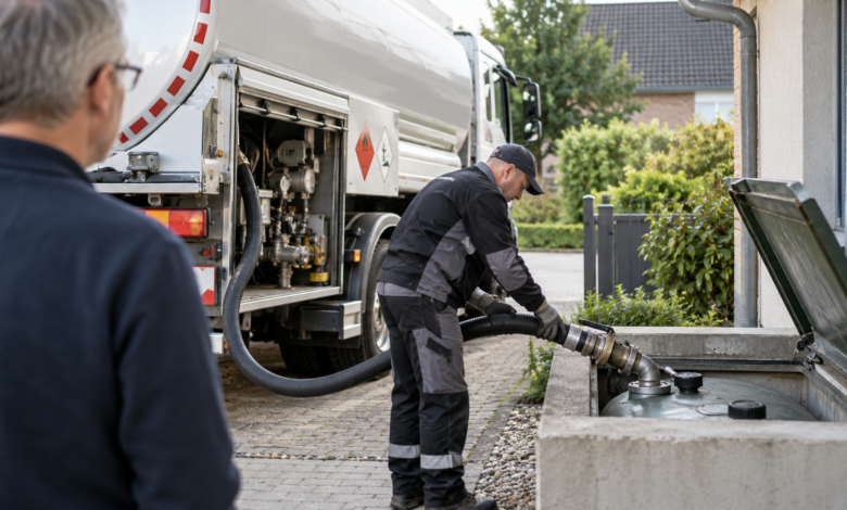 Heizöllieferung planen: Tankstand, Bestellmenge und Zugang richtig vorbereiten [Bildinhalt mit KI erstellt]