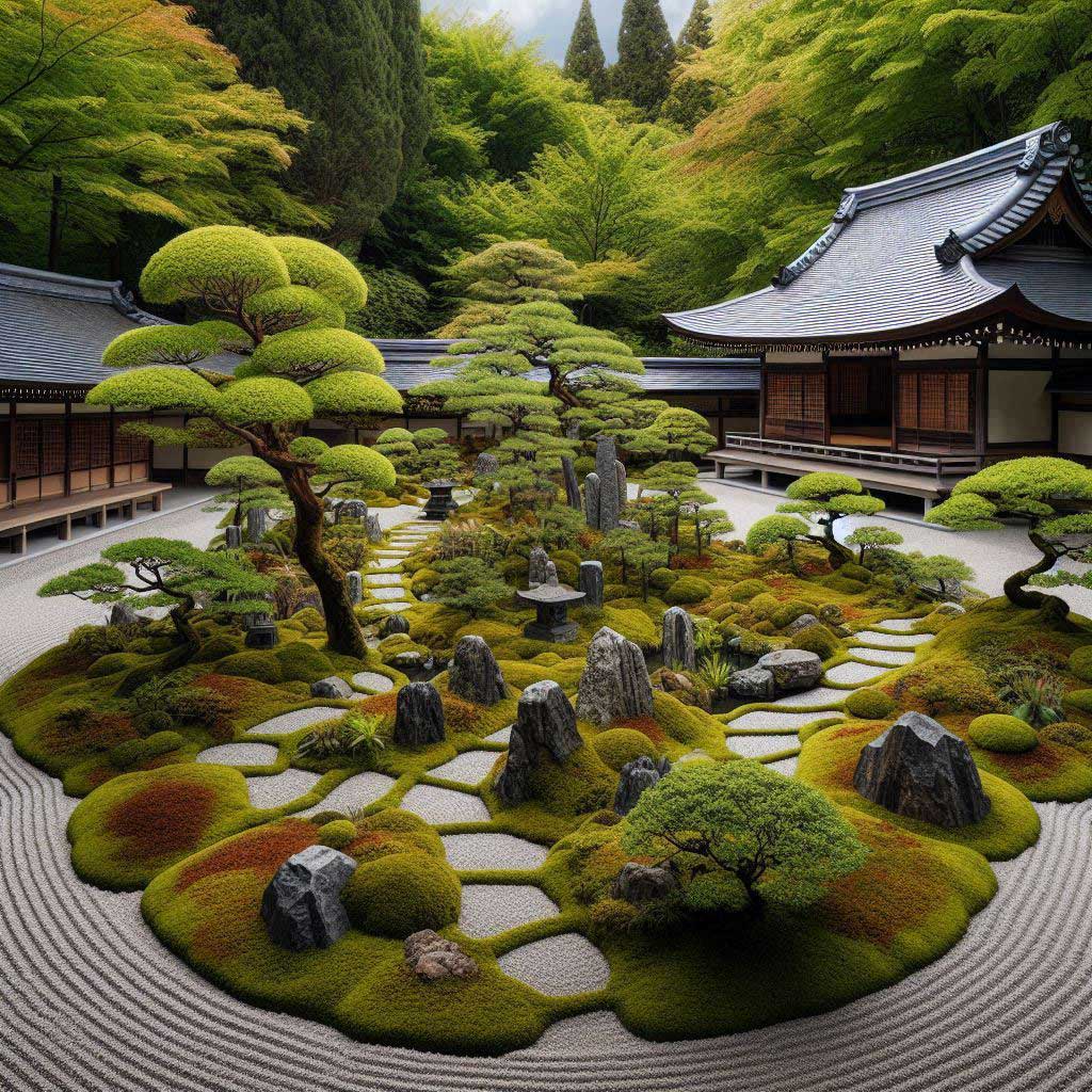 Zen-Garten-Designs inspiriert von japanischen Tempelanlagen