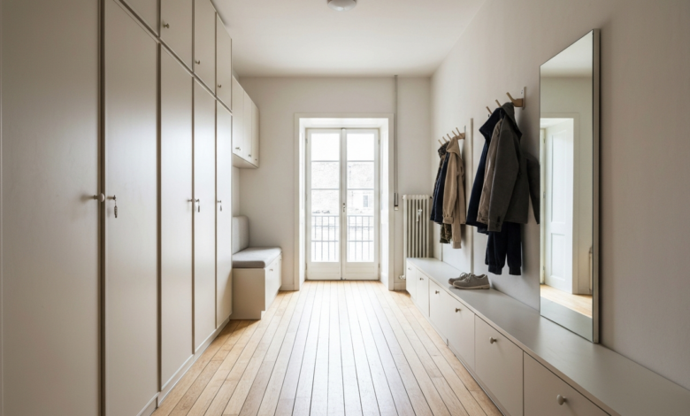 18 clevere Garderoben-Ideen für schmale Flure