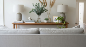 Konsolentisch hinter dem Sofa dekorieren: Tipps & Ideen