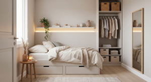 Kleine Schlafzimmer organisieren: Süß & mit viel Stauraum