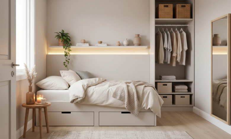 Kleine Schlafzimmer organisieren: Süß & mit viel Stauraum