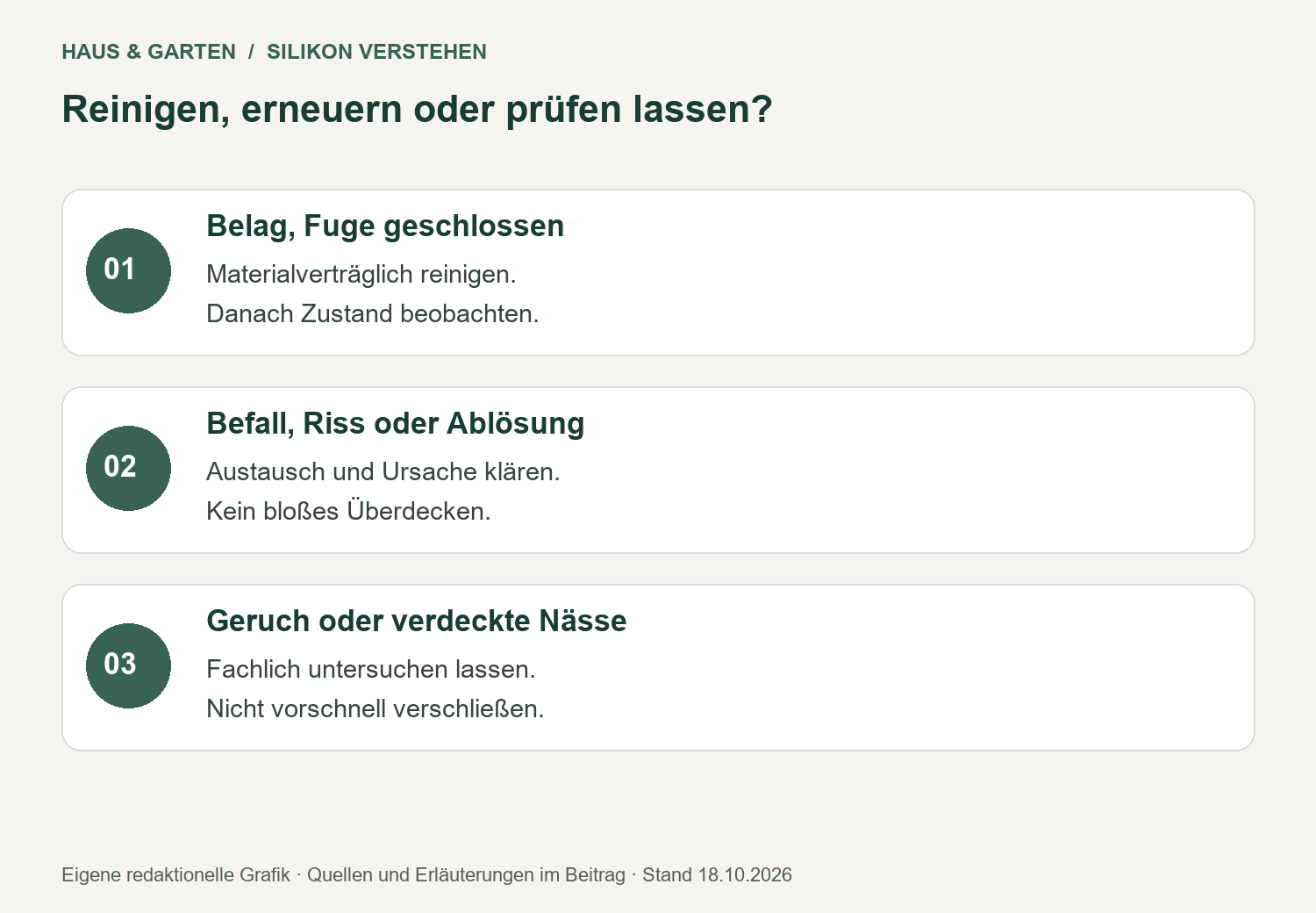 Schema: Schadensbild einordnen und den richtigen nächsten Schritt wählen [Bildinhalt mit KI erstellt]
